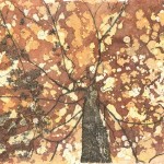 tree, leaves, watercolour, painting