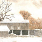 Winter Barn Watercolour