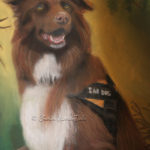 search and rescue, dog, pastel, commission, Australian kelpie, border collie, working dog, sanded paper, commission, gift